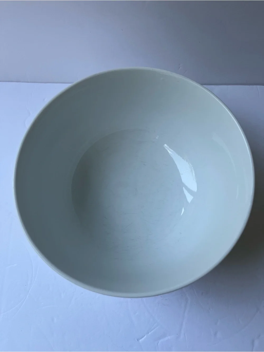 Crate & Barrel Minimal White Ceramic Serving Bowl - 6 cups